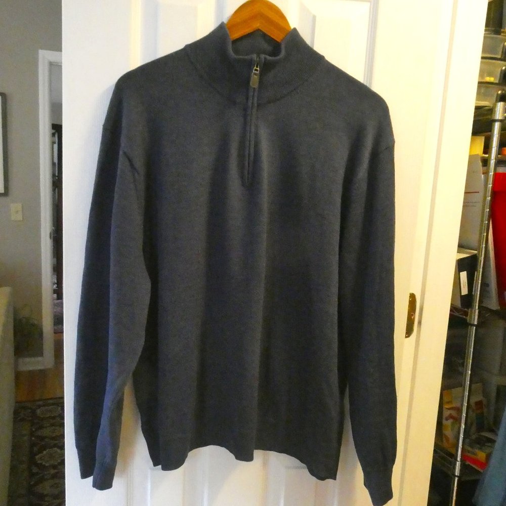 Jos A Bank Wool Quarter Zip Sweater XL